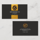 エレガントな金ゴールドタブのコンテンポラリーでシンプルな便利屋 名刺 (正面/裏面)