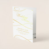 エレガントな金ゴールドホイルによっては結婚式メニューが激しくぶつかります 箔カード (正面)