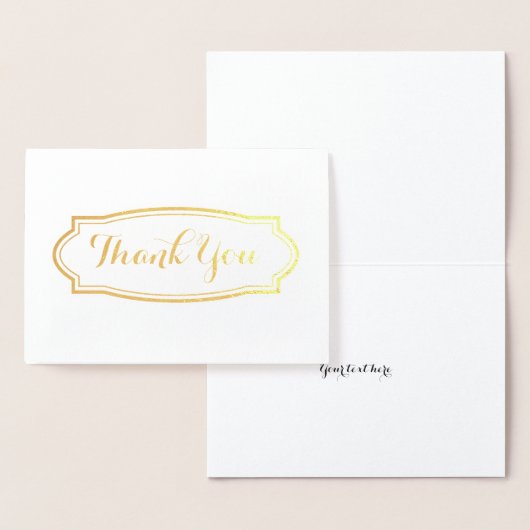 エレガントな金ゴールドホイルのカスタムは結婚式の招待状感謝していしています 箔カード (ディスプレー)