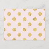 エレガントな金ゴールドホイルの水玉模様パターン-ピンク及び金ゴールド ポストカード (正面)