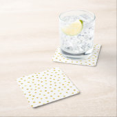 エレガントな金ゴールドホイルの紙吹雪の点 スクエアペーパーコースター (インサイチュ)