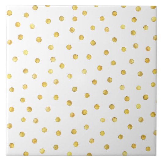 エレガントな金ゴールドホイルの紙吹雪の点 タイル (正面)
