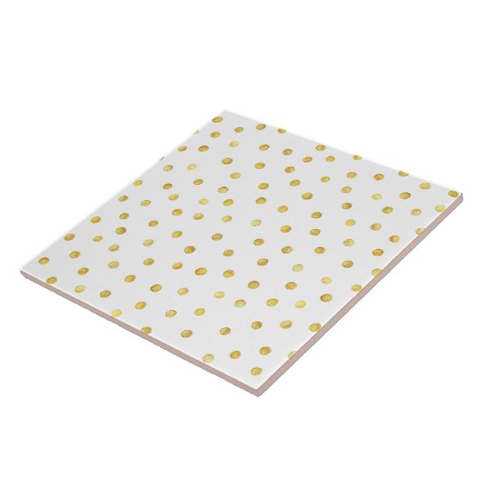 エレガントな金ゴールドホイルの紙吹雪の点 タイル (側面)