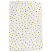 エレガントな金ゴールドホイルの紙吹雪の点 ミディアムペーパーバッグ (正面)