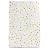 エレガントな金ゴールドホイルの紙吹雪の点 ミディアムペーパーバッグ (裏面)