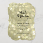 エレガントな金ゴールドライト誕生日の招待状 招待状 (正面/裏面)