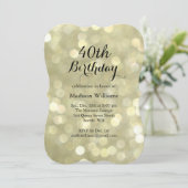 エレガントな金ゴールドライト誕生日の招待状 招待状 (スタンド正面)