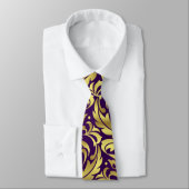 エレガントな金ゴールド及び紫色のダマスク織の父の日のタイ ネクタイ (タイ)