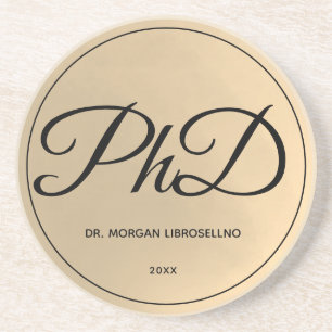 エレガントな金ゴールド名PhD卒業 コースター