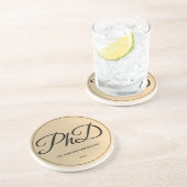 エレガントな金ゴールド名PhD卒業 コースター (側面)