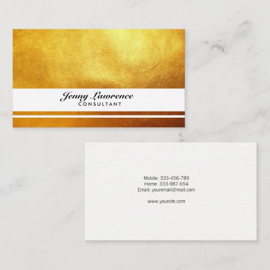 エレガントな金ゴールド 名刺 (正面/裏面)