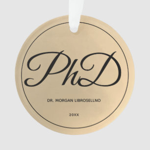 エレガントな金ゴールドPhD卒業名年 オーナメント