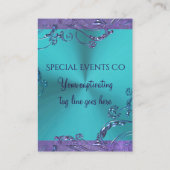 エレガントな金属花柄 名刺 (裏面)