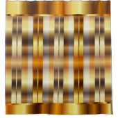 エレガントな金属金ゴールドは縞で飾ります シャワーカーテン (正面)