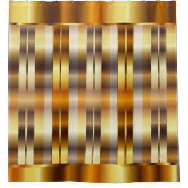 エレガントな金属金ゴールドは縞で飾ります シャワーカーテン