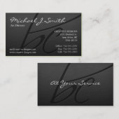 エレガントな金属(モノグラム-紀元前に) 名刺 (正面/裏面)