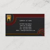 エレガントな金歯の歯科医の歯科名刺 名刺 (裏面)