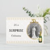 エレガントな金第50記念日のパーティの招待状 招待状 (スタンド正面)