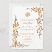 エレガントな金箔イスラム教式結婚式 招待状 (正面)