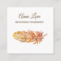 エレガントな金羽の正方形の名刺
