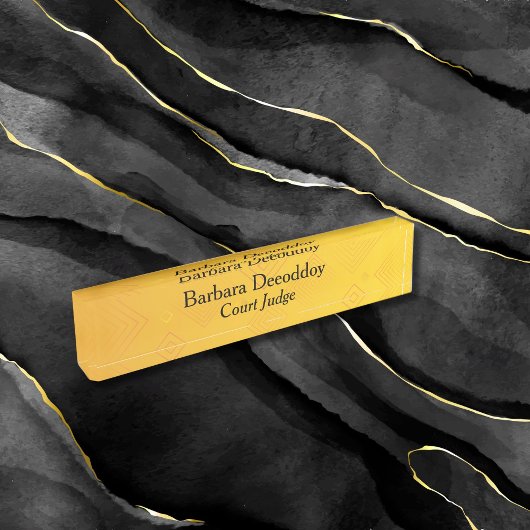 エレガントな金色の法廷裁判官 デスクネームプレート