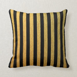 エレガントな金黒い縞模様 クッション