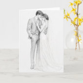 エレガントな鉛筆画の結婚式招待状 カード (黄色い花)