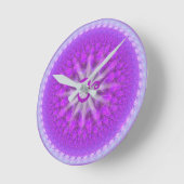 エレガントな銀および紫色の王冠のチャクラの時間 ラウンド壁時計 (傾斜)