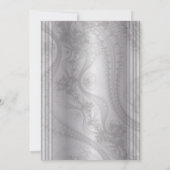 エレガントな銀と黒の結婚式招待状 招待状 (裏面)