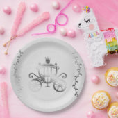 エレガントな銀の馬車　白い絵本　ロイヤル ペーパープレート (パーティー)