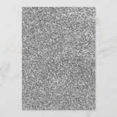 エレガントな銀製のグリッターの結婚式メニューカード メニュー (裏面)
