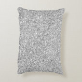 エレガントな銀製のグリッター アクセントクッション (裏面(縦))