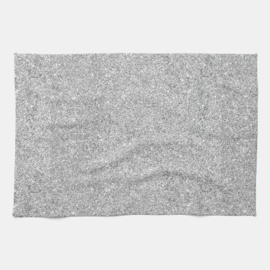 エレガントな銀製のグリッター キッチンタオル (横)