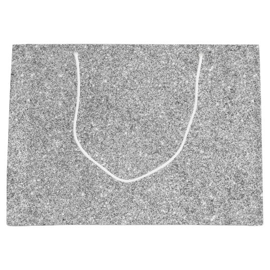 エレガントな銀製のグリッター ラージペーパーバッグ (正面)