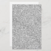 エレガントな銀製のグリッター 便箋 (正面/裏面)