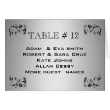 エレガントな銀製のテーブル数テンプレートの結婚