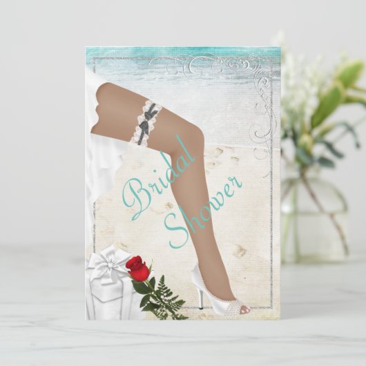 エレガントな銀製のブライダルシャワーの招待状 招待状 (スタンド正面)