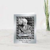 エレガントな銀製の写真はあなたの悔やみや弔慰のために感謝していしています サンキューカード (正面)
