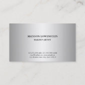 エレガントな銀製の華麗さ華美なパターン紫色 名刺 (裏面)