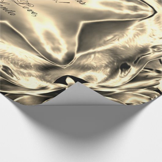 エレガントな銀製の金ゴールドのセピア色のクリスマスの星の上品 ラッピングペーパー (角)