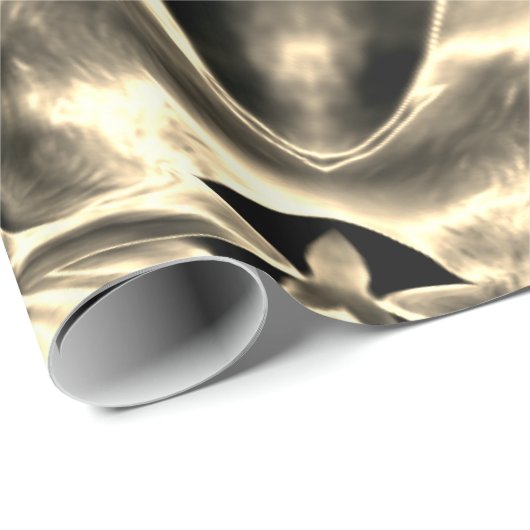 エレガントな銀製の金ゴールドのセピア色のクリスマスの星の上品 ラッピングペーパー (ロールコーナー)