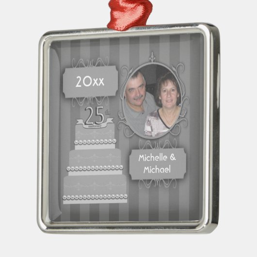 エレガントな銀製記念日のクリスマスのオーナメント メタルオーナメント (左)