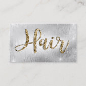 エレガントな銀/金ゴールドの魅力的な美容師のアポイントメント 予約カード (正面)