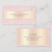 エレガントな銅のばら色の金ゴールド及びグリッターのイベント・プランナ 名刺 (正面/裏面)