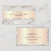 エレガントな銅のばら色の金ゴールド及び大理石のイベント・プランナ 名刺 (正面/裏面)