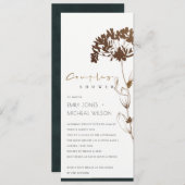 エレガントな銅色のハイドランジアの花のモダンなカップルシャワー 招待状 (正面/裏面)