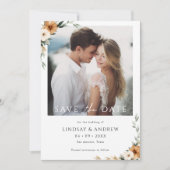 エレガントな銅色の土っぽい植物の写真 セーブザデート (正面)