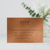 エレガントな銅色の結婚式RSVP 出欠カード (スタンド正面)