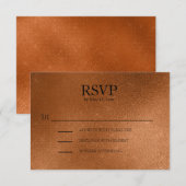 エレガントな銅色の結婚式RSVP 出欠カード (正面/裏面)