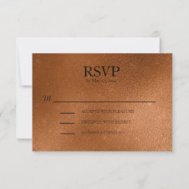 エレガントな銅色の結婚式RSVP 出欠カード